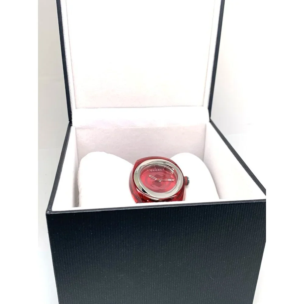 GUCCI Women's Watch SYNC YA137303 Swiss Quartz Red Rubber Band 36mm